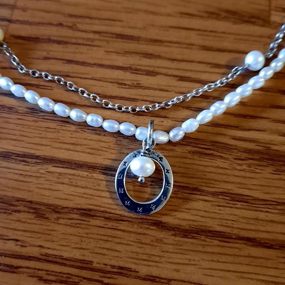 BARONI DESIGNS .925 Sterling Silver, Pearl Double Strand Necklace WEDDING GUEST! - Picture 2 of 10